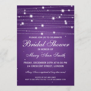 Invitación Líneas chispeantes de la ducha nupcial elegante