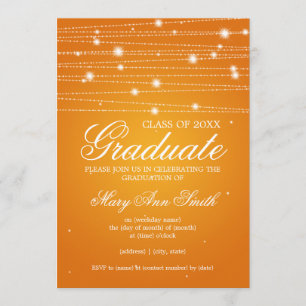 Invitación Líneas chispeantes de la fiesta de graduación