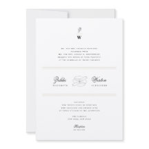 Líneas de barras clásicas doble monograma Boda mod