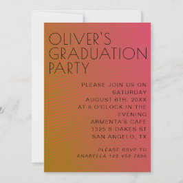 Invitación Líneas de colores cálidos paralelas de graduación 