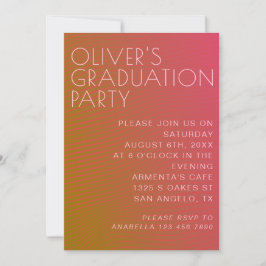 Invitación Líneas de colores cálidos paralelas de graduación 