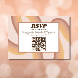 Invitación Líneas de Groovy Retro 70 Funky Código QR RSVP