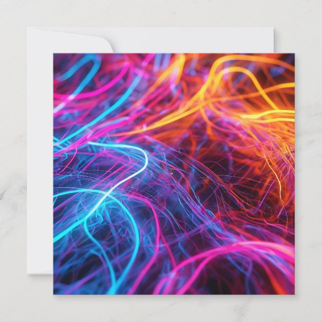 Invitación Líneas de Neon (Anverso)
