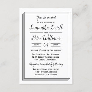 Invitación Líneas geométricas modernas-3x5Invitación Boda/rec