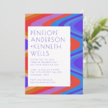 Líneas onduladas de curvas únicas Boda rojo retro 