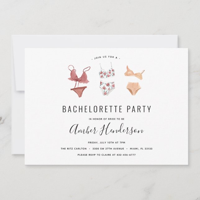 Invitación Lingerie Bachelorette (Anverso)