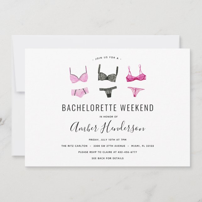 Invitación Lingerie Bachelorette (Anverso)
