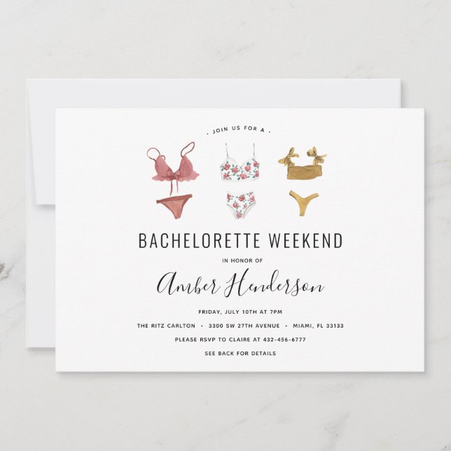 Invitación Lingerie Bachelorette (Anverso)