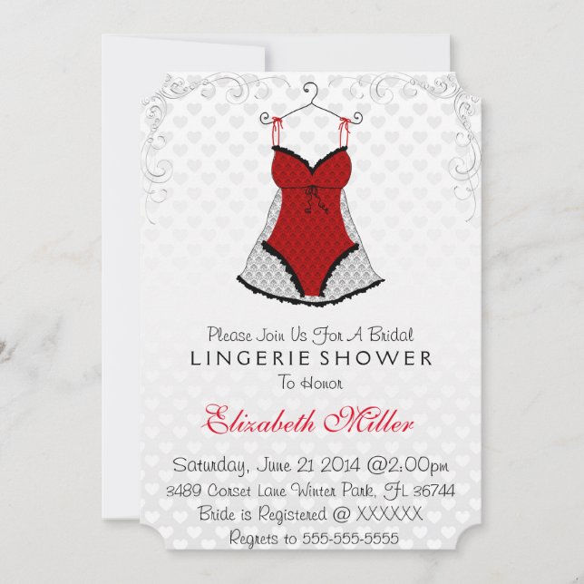 Invitación Lingerie Bridal Corset Lingerie Shower (Anverso)