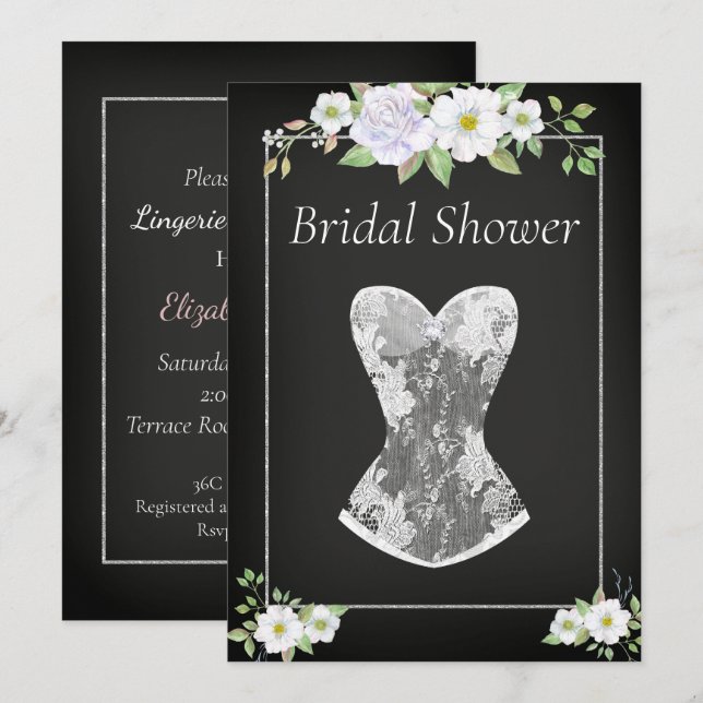 Invitación Lingerie Bridal Shower (Anverso / Reverso)