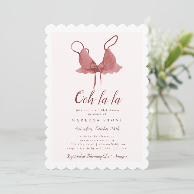 Invitación Lingerie Bridal Shower (Anverso de pie)