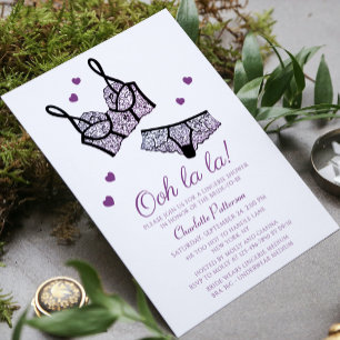 Invitación Lingerie Bridal Shower Panty Bachelorette Party