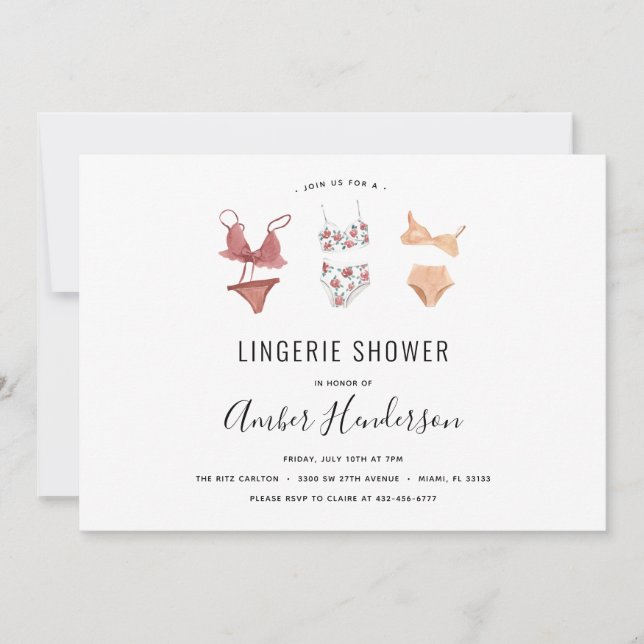 Invitación Lingerie Shower (Anverso)