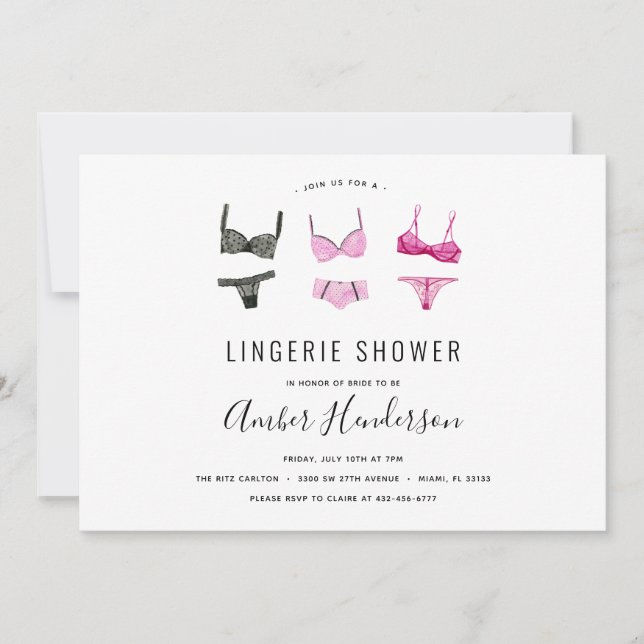 Invitación Lingerie Shower (Anverso)