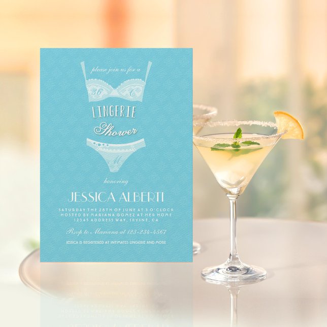 Invitación Lingerie Shower Blue Bridal Shower (Subido por el creador)