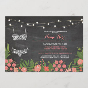 Invitación Lingerie Shower Bridal Bachelorette Coral Invite