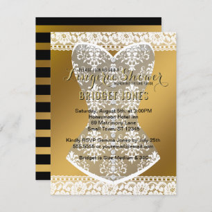 Invitación Lingerie Shower Bridal Bachelorette Party Gold
