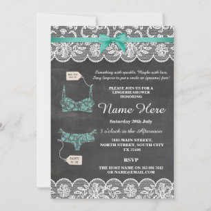 Invitación Lingerie Shower Bridal Party Chalk Lace Invita