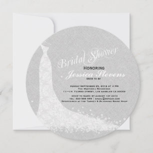 Invitación Lino Gris Claro Y Vestido Boda Lace Blanco