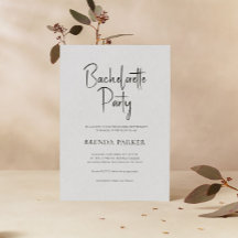 Lino gris simple de escritura negra fiesta de solt