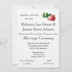 Invitación Lino Rosa único con sobre - HAMbyWhiteGlove