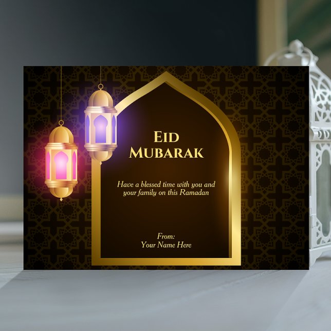 Invitación Linterna con un patrón árabe y una ventana dorada (Subido por el creador)