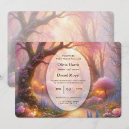 Invitación Linterna de Boda de Camino de Jardín Pastel Románt