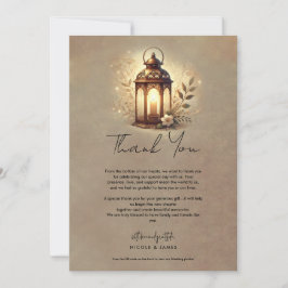 Invitación Linterna de Bronce Brillante Agradecimiento de Bod