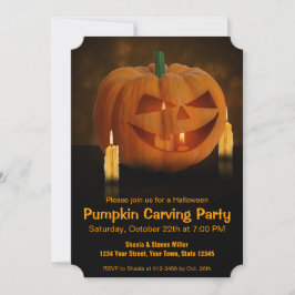 Invitación Linterna de calabaza de Halloween con velas