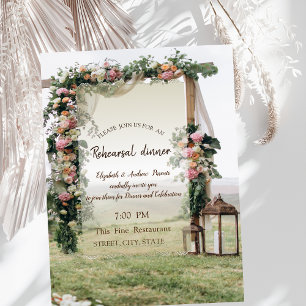 Invitación Linterna de enramada de boda Cena de ensayo