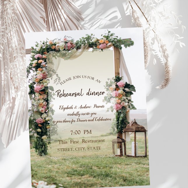 Invitación Linterna de enramada de boda Cena de ensayo (Subido por el creador)
