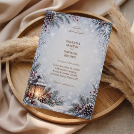 Invitación Linterna de Invierno Piña Botánica Nevada
