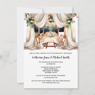 Invitación Linterna de la viña blanca verde
