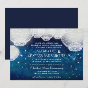 Invitación Linterna de papel de la marina Boda por la noche b