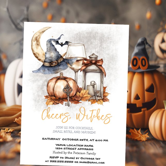 Invitación Linterna de Vidrio con Calabaza de Sombrero de Bru (Subido por el creador)