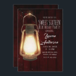 Invitación Linterna rústica alumbrado madera cereza dulce 16<br><div class="desc">personalizar para su evento</div>