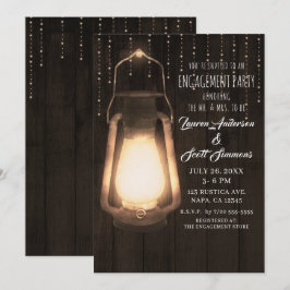Invitación Linterna rústica y luces de granero de madera para