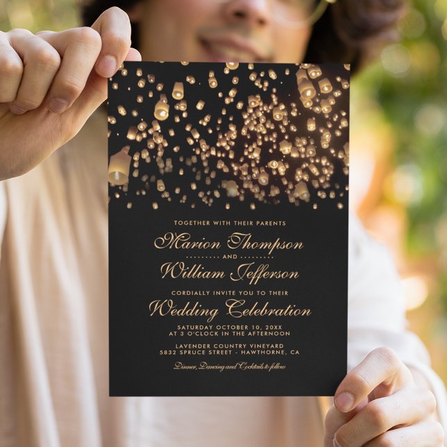 Invitación Linternas de boda Elegantes Rusticas con Velas Des (Subido por el creador)