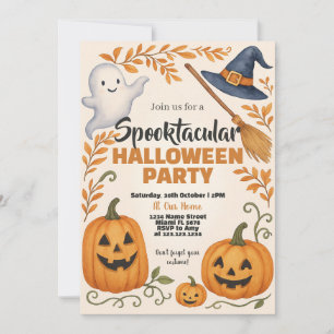 Invitación Linternas de calabaza y noche espeluznante