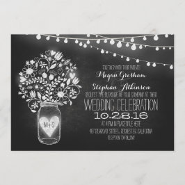 Invitación linternas de cuerda de pizarra de masón invitan a