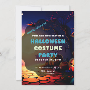 Invitación Linternas de Halloween Vintage Creepy Forest Jack-