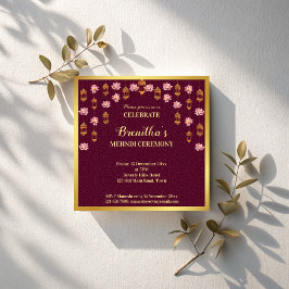 Invitación Linternas de Lotus y Arabian Mehndi, boda indio