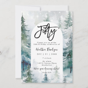 Invitación Linternas de nieve en invierno fiesta de cumpleaño