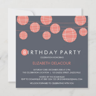 Invitación Linternas de papel chinas dulces dieciséis invitac