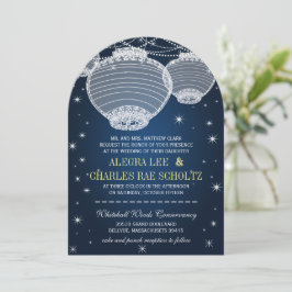 Invitación Linternas de papel de la marina Boda nocturna bajo