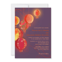 Linternas de papel rojo Boda púrpura