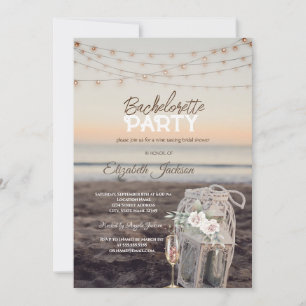 Invitación Linternas, Luces de Cadena, Flores Despedida de So