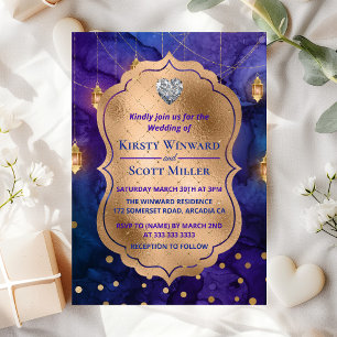 Invitación Linternas Místicas de Noche de Marrakech y Boda co