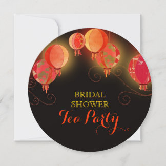 Invitación Linternas modernas de papel Fiesta de té de ducha 