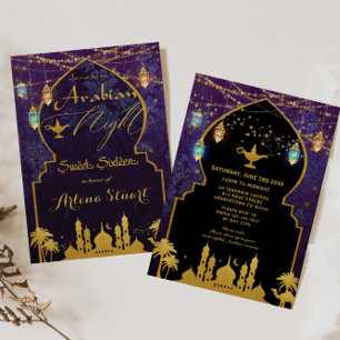 Invitación Linternas nocturnas árabes exóticas Aladdin Sweet